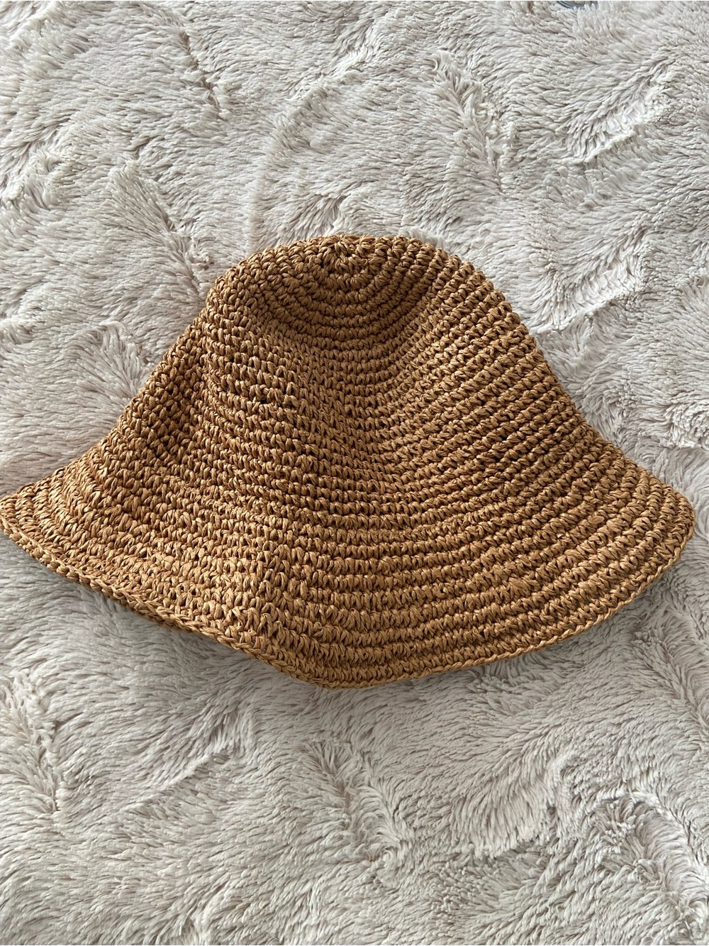 Banana Republic Crochet Straw Bucket Hat - Brown